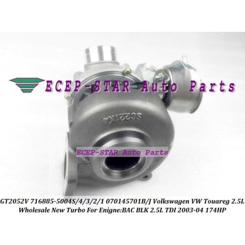 Free Ship GT2052V 716885 716885-5004S 716885-0004 070145701J 070145701JV 070145701JX Turbo For VW Touareg 03- BAC BLK 2.5L TDI