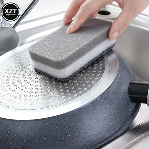 5Pc Sponge Cleaning Pads Thickened Double-sided Double-layer Sponge Dishing Wash Scourer Scouring Pads Kitchen Cleaning Tools