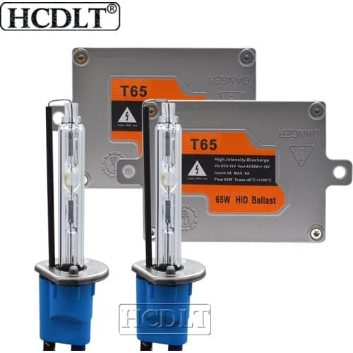 HCDLT AC 12V 65W Xenon HID Kit Car Bulb H1 H7 H11 9005 9006 D2H 5500K Fast Bright Headlight Bulbs With Slim Replacement Ballast