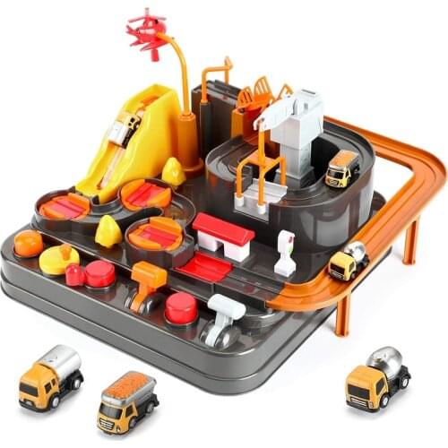Car Adventure Game Kids Racing Rail Car Track Puzzle Toys Vehicle Playset Mechanical Interactive Train Educational Toys