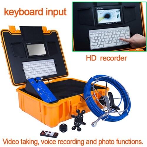 7'Screen 20m Cable 25mm Camer Head Pipeline Sewer Industrial Endoscopy Inspection Camera System With Keyboard