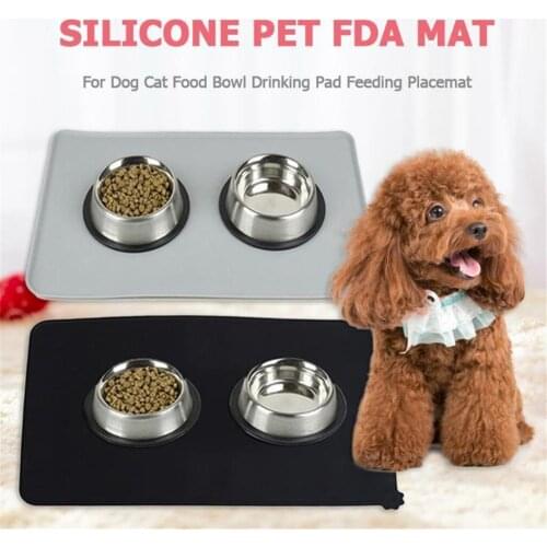 Quality Waterproof Non-slip Pet Mat for cat Color Silicone Pet Food Mat Pet Bowl Drinking Water Pad Dog Feeding Mat Easy Clean