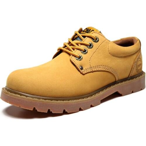 Men Genuine Leather Casual Sneakers Yellow Brown Men Young Casual Shoes Wearable Mens Work Shoes Luxury Brand Man Safety Shoes