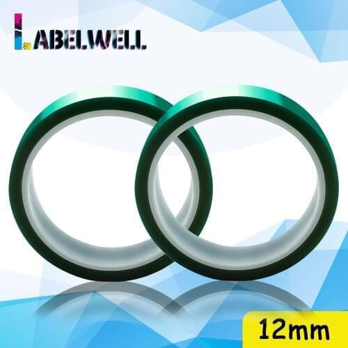 Labelwell 2pcs Green PET Tape 12mm for PCB Solder Plating Insulation Protection 33m PET High Temperature Shielding Tape