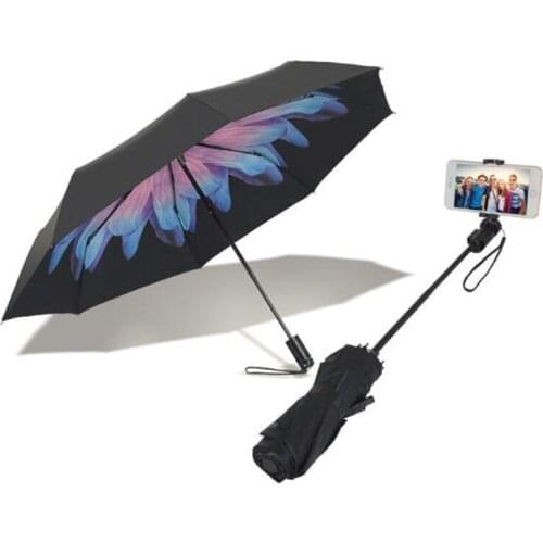 2 in 1 Selfie Stick Monopod Anti UV Sun Protection Umbrella with Bluetooth Controller