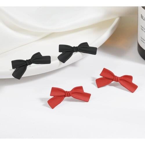 New Accessories Bow Knot Small Retro Hong Kong Style Small Earrings Fashion Personality Womens Earrings Earrings For Women