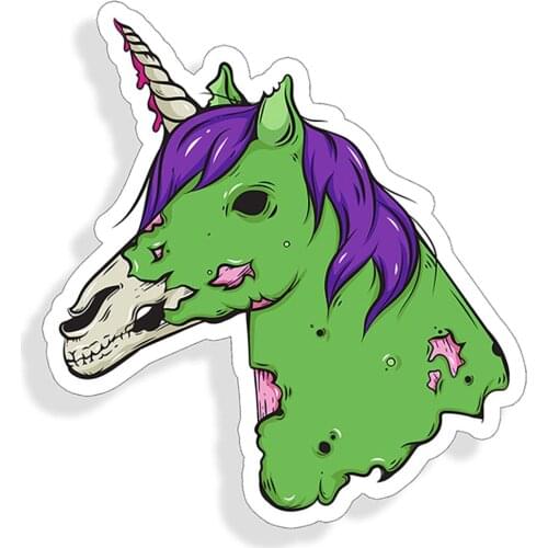 Personality zombie unicorn creative sticker horse head decals cup window bumper graphics laptop