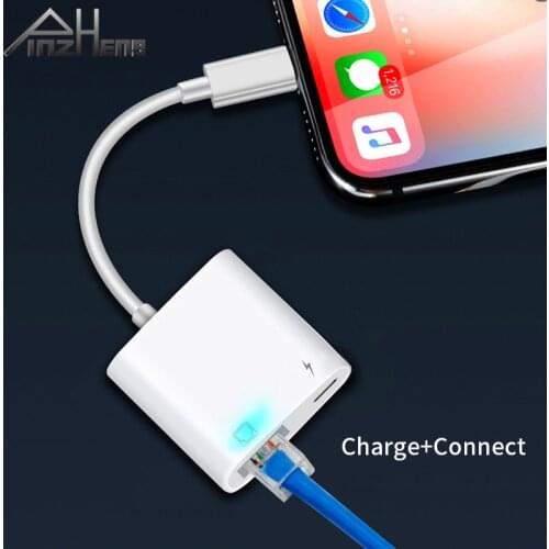 PINZHENG OTG Adapter For Mobile Phone Network Cable Converter RJ45 Ethernet Converter 100M Network Card 2 in 1 Adapter For Phone