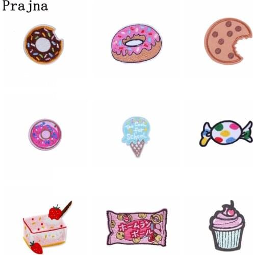 Food Donuts Patch Iron on Patches on Clothes Embroidered Patches For Clothing Appliqued DIY Stickers Garment Sewing Accessories