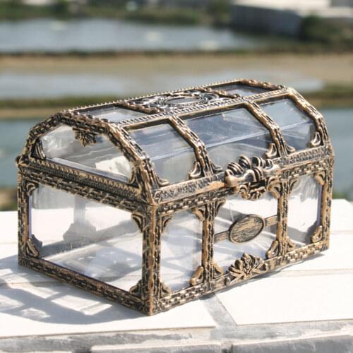 Retro Transparent Pirate Box Lightweight Plastic Treasure Box Jewelry Box Store Suitable For Necklaces Rings Earrings