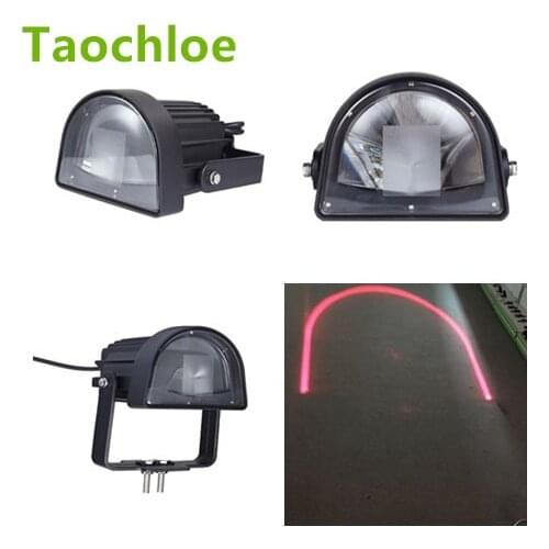 12pcs E9 Emark Arc Beam Pattern 10-80V New curved safety light blue led forklift warning light U-shaped safety zone light IP67