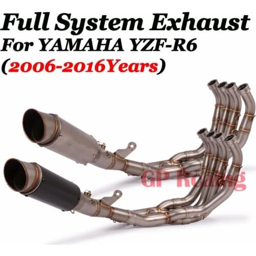 Slip On For Yamaha R6 YZF-R6 2006-2016 Motorcycle Exhaust Systems Headers Pipes 61mm Exhaust Escape Modified Front Link Pipe