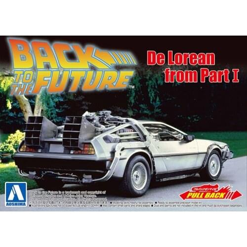 AOSHIMA 1/43 scale assembled pull back car model Back to the Future Series De Lorean Part I II III Adult Collection 05475/6/7