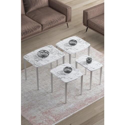 Modern Mdf Zigon Coffee table Pad 4'lü coffe table