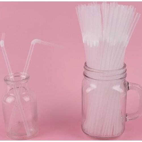 Hot!100Pcs 210mm Drinking Straws Black White Long Flexible Wedding Party Supplies Plastic Drinking Straws Kitchen Accessories