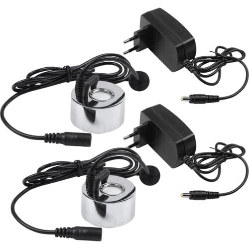 Top Deals 2Pcs with Plug 45Mm Humidifier Ultrasonic Mist Maker Industrial Incubator 24V Nebulizer Atomizer Head Fogger EU Plug