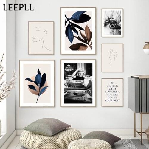 Vintage Wall Painting With Camera Marilyn Monroe Magnolia, Simple Lines, Nordic Posters, Prints, Wall Pictures For Living Room D