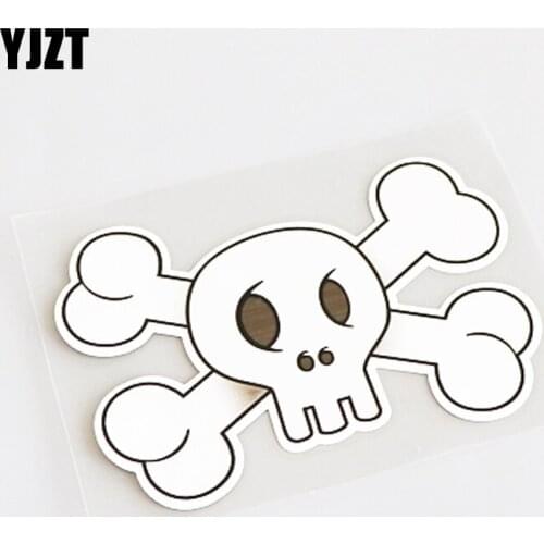 YJZT 11.5CM*8.2CM Cartoon Ghost SKULL Motorcycle Car-styling PVC Car Sticker Decal 13-1110
