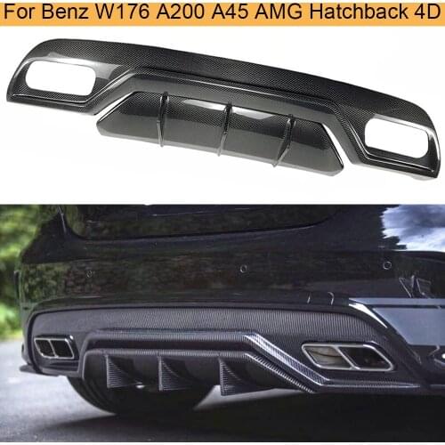 Carbon Fiber Car Rear Bumper Diffuser Lip Spoiler For Mercedes Benz W176 A200 A45 AMG Hatchback 4 Door 13-18 Rear Diffuser Lip