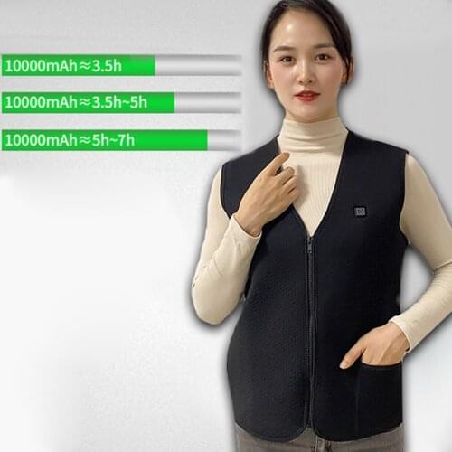 Skiing Climbing USB Heated Vest Coat Winter Body Warmer Tops 3 Level Adjustable