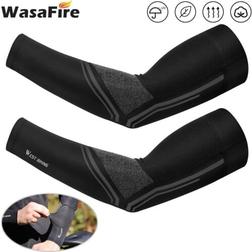 1 Pair Breathable Cycling Ice Silk Cuff Summer UV Protection Sleeves Cover Running Fishing Sport Protective Arm Warmers Sleeve