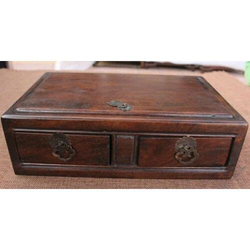 10.4" Collection China Dynasty Old Wood Handmade Cabinet Box Boxes Drawer Tank