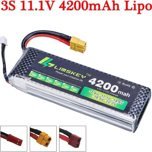 11.1V 4200mAh 35C 3S Rechargeable Battery 3S LiPo Battery 11.1V Li-Polymer Battery For RC Helicopters Car Boat RC Drone Battery