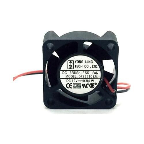 Genuine 2.5CM DFS251012L 12V 0.84W 2 line heat dissipation fan