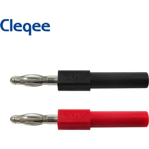 Cleqee P7022 2pcs 4mm Male to 4mm Female Banana Plug Jack For Speaker Test Probes Converter Connectors
