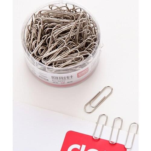 200Pcs Metal Round Paper Clips Pin Anti-rusted 29mm Nickel Plated Plain Dest Office Serise File Test Paper Home Bills Work 0037