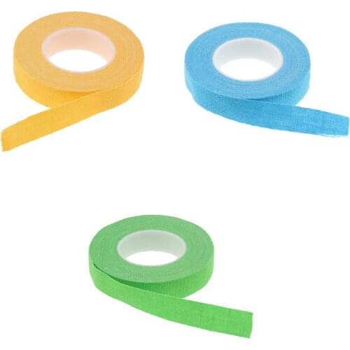 3 Rolls Adhesive Tape for Guzheng and Pipa Finger Tape Green Blue Yellow