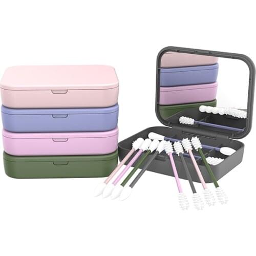 4Pcs Reusable Cotton Swab Ear Cleansing Cosmetic Silicone Buds Swabs Sticks For Cleaning Makeup Touch-Ups Double-headed Dropship