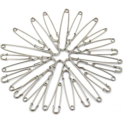 5pcs Silver Metal Safety Pins Brooch Pin Shawl Sweater Buckle Needle Clip Crochet Hook Sewing Supplies Weaving Accessories Tools