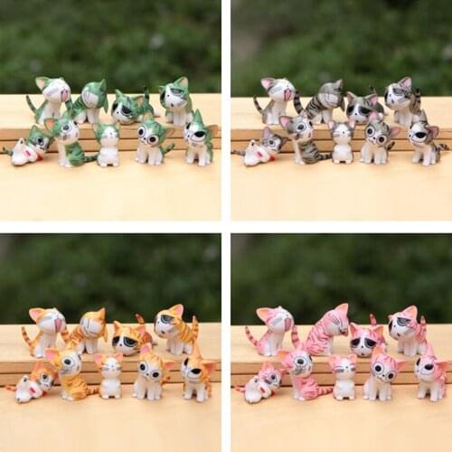 9PCS Multi Color Cute Chi The Cat Miniature Mini Figures Landscape Small Chis Cat Kitten Decoration Models Animals Dolls Toys