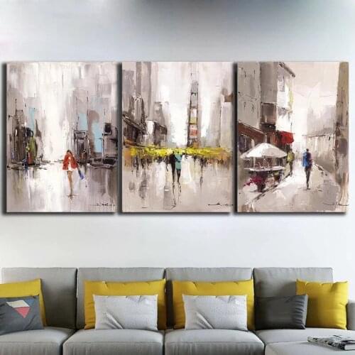 Abstract Street Cityscape Oil Painting Modern Printed Canvas Poster And Prints Pictures Artwork Home Decoration For Living Room
