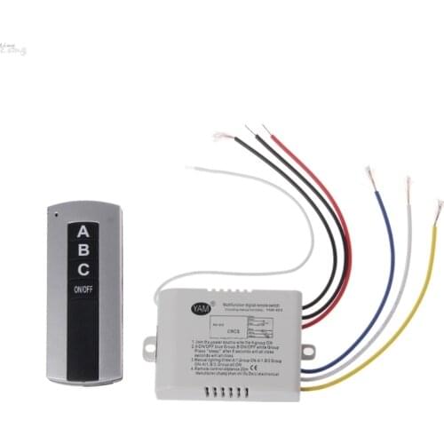 Wireless 3 Channel ON/OFF Lamp Remote Control Switch Receiver Transmitter