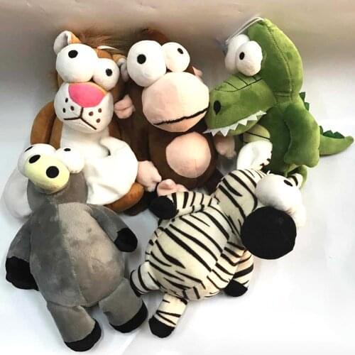 Big Eyes Cartoon Lion Zebra Elephant Deer Animal Doll Soft Stuffed Plush Toy Animals Plush Toys Baby Playmate gifts for Children