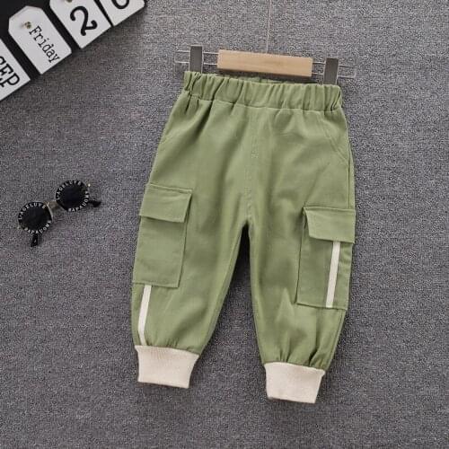 2020 Childrens Trousers Baby Boys Girls Sports Pants Toddler Kids Solid Color Casual Pants Elastic Pant For Autumn Clothing