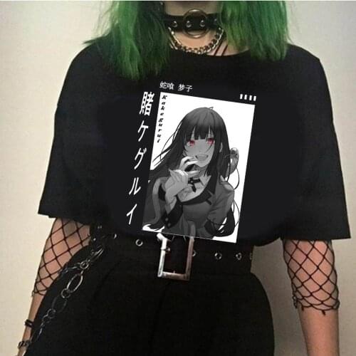Men Women T-shirt Tops Kakegurui Tshirt Yumeko Jabami T-shirt Crew Neck Fitted Soft Anime Manga Tee Shirt