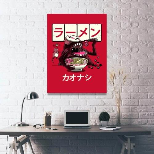 Canvas Wall Art Anime Home Decorative HD Printed Spirited Away Face Mask Poster Ramen Painting Modern Modular Frame Living Room