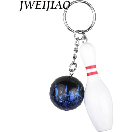 JWEIJIAO Simulation Bowling Key Ring Key Chain Sporting Bowling Metal Car Keychain For Man Women Gift Fans Souvenirs DS32