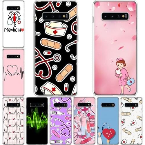 Nurse Medical Medicine Health Heart black soft Phone Case For Samsung Galaxy A71 A70 A51 A50 A41 A40 A30 A21 A10 A01 A90 A20S A2