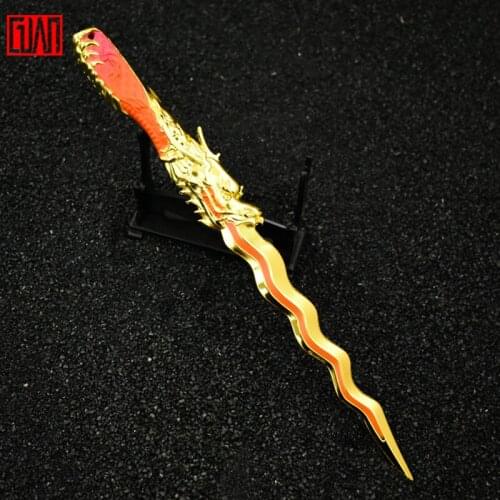 Metal Toy Knife Malay Sword Crossing The Line of Fire Game Surrounding Hero Weapon Alloy Weapon Model Decoration 28 Cm