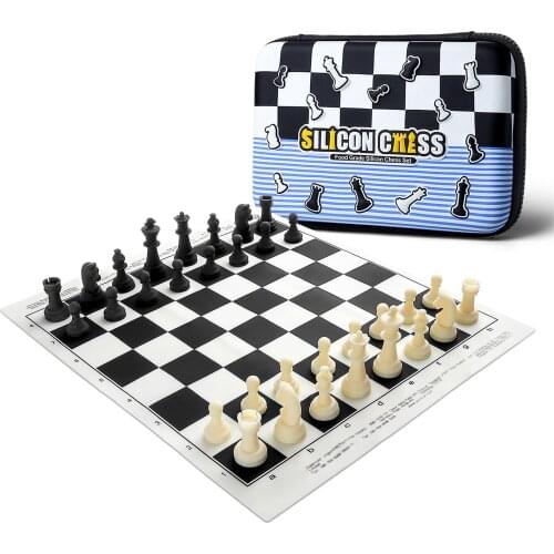 Food Grade Silicone Board Chess Board Game Set With Childrens Silicone Carrying Bag Suitable For Childrens Educational Games