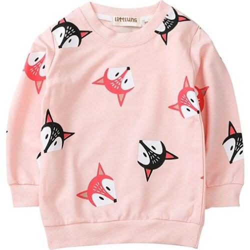 Girls Clothes Autumn Kids Clothing Toddlers Sweater for Girl Kids Printing Sweater Lovely Animal Fox Printing Girl Shirt Costume