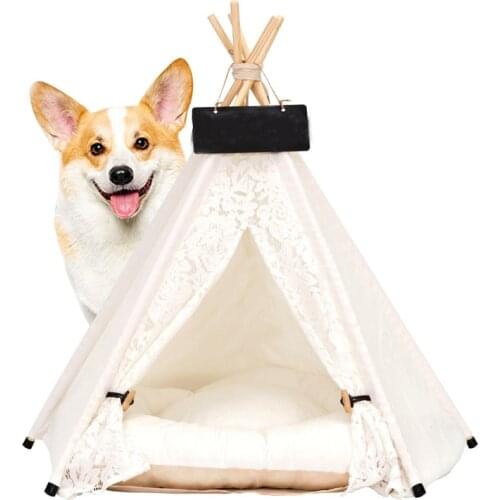 Pet Tent Dog Kennel Teepee Tents Dog Nest House Bed For Cat Pet Puppy Supplies Kennel Portable Washable Tent Indoor Outdoor Pets
