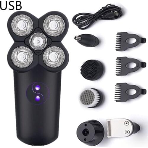 Rechargeable 5 Head Electric Bald Head Shaver Razor Hair Beard Trimmer Shaving Machine L69D