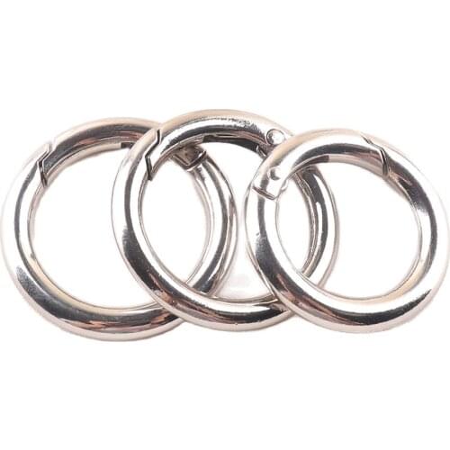 Spring O-Ring Buckles Silver Carabiner Purses Handbags Round Push Trigger Snap Hooks Carabiner Snap Hook Zinc Alloy DIY