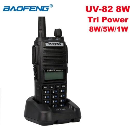 BaoFeng UV-82 Walkie Talkie Upgrade High Power 8W 10km Long Range Two Way Radio Dual Band VHF UHF Ham CB Radio Comunicador 6PCS