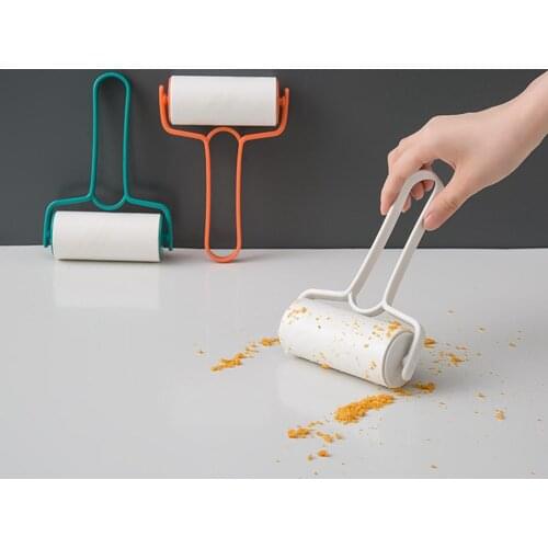 Tearable Sticky Clothes Pet Hair Fabric Lint Remover Roller with Handle Lid Lint Rollers